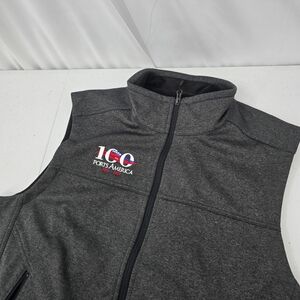 The North Face Windwall Fleece Vest Men's L Heather Gray Ports America Logo Poly